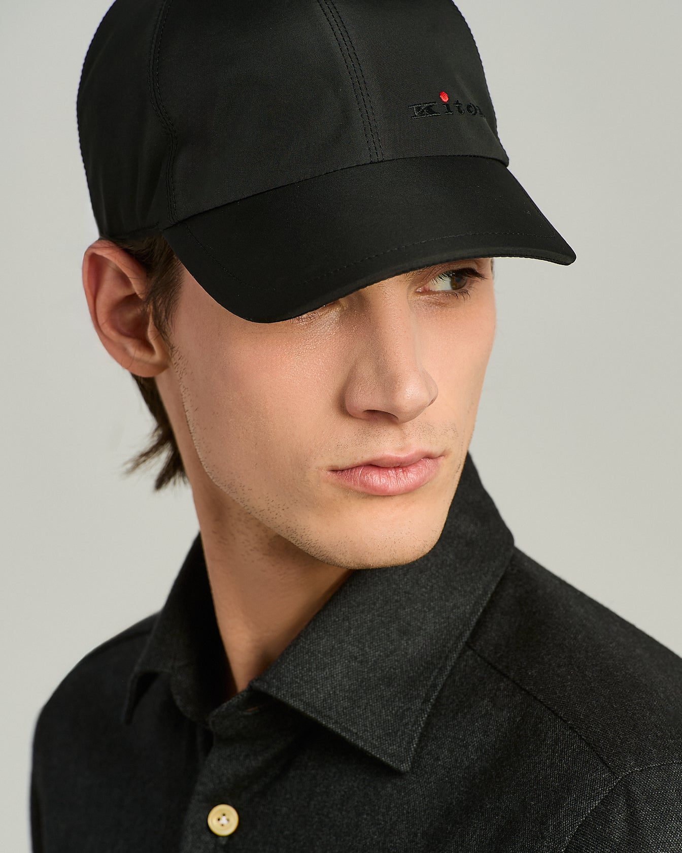 Kiton Baseballcap Schwarz Technical Stoff TU