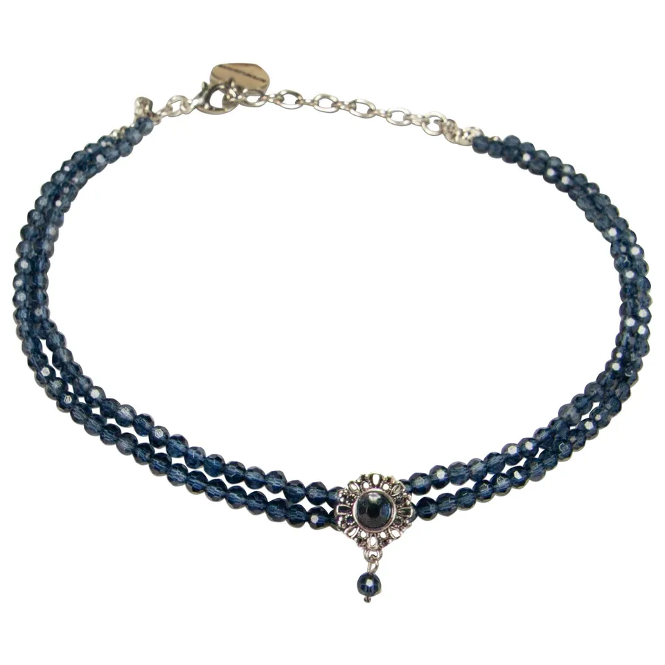 Alpenflüstern DAHEIM DHK333 Kropfkette Helena Perlen blau