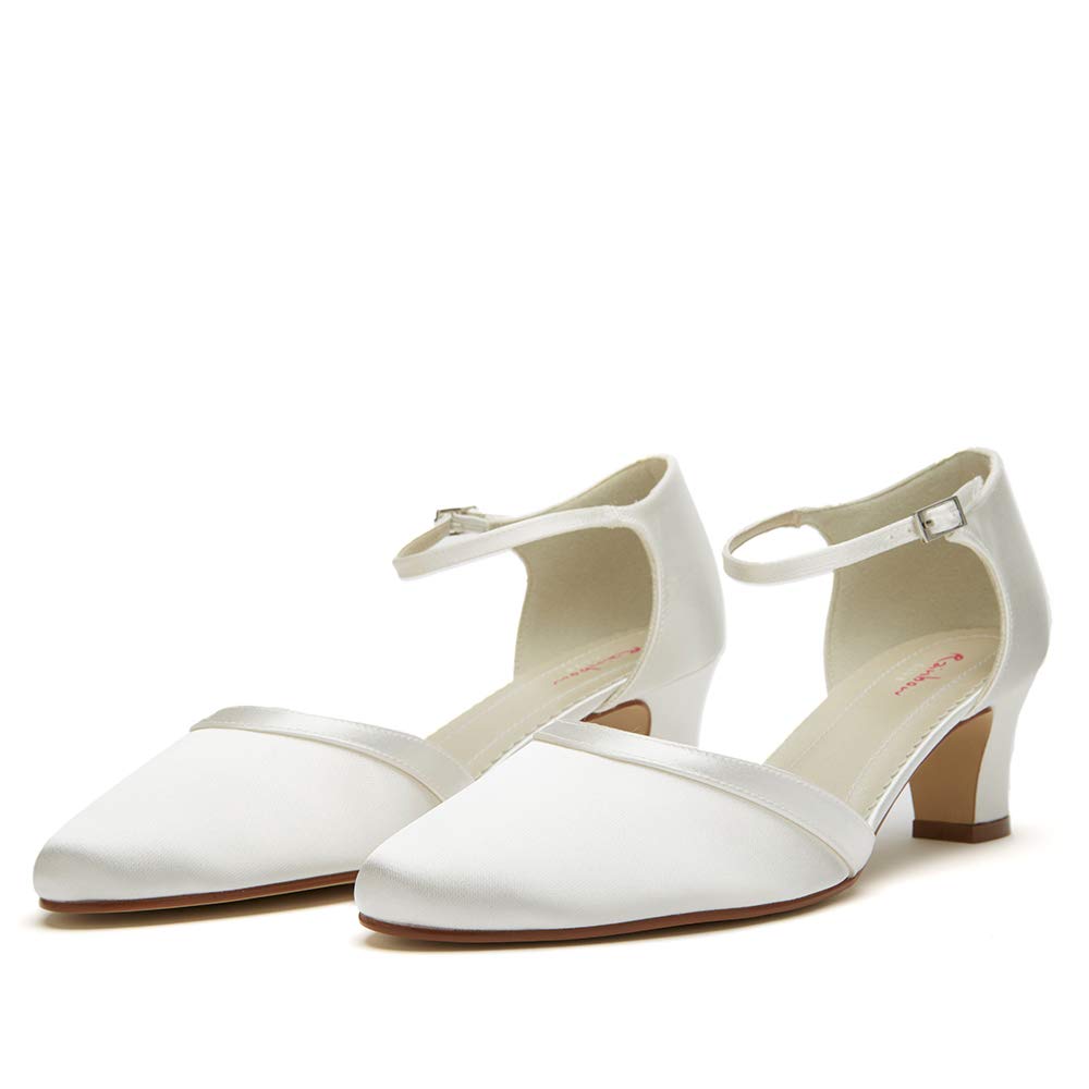 Rainbow Club Essentials Anika Pumps Ivory Satin 5cm Blockabsatz