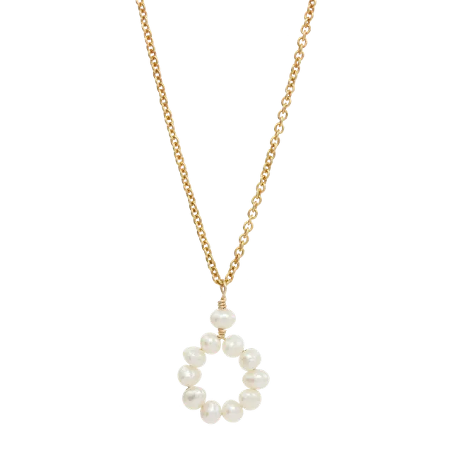 Juvelan Circle of Love Halskette Silber 40-45 cm Perlen