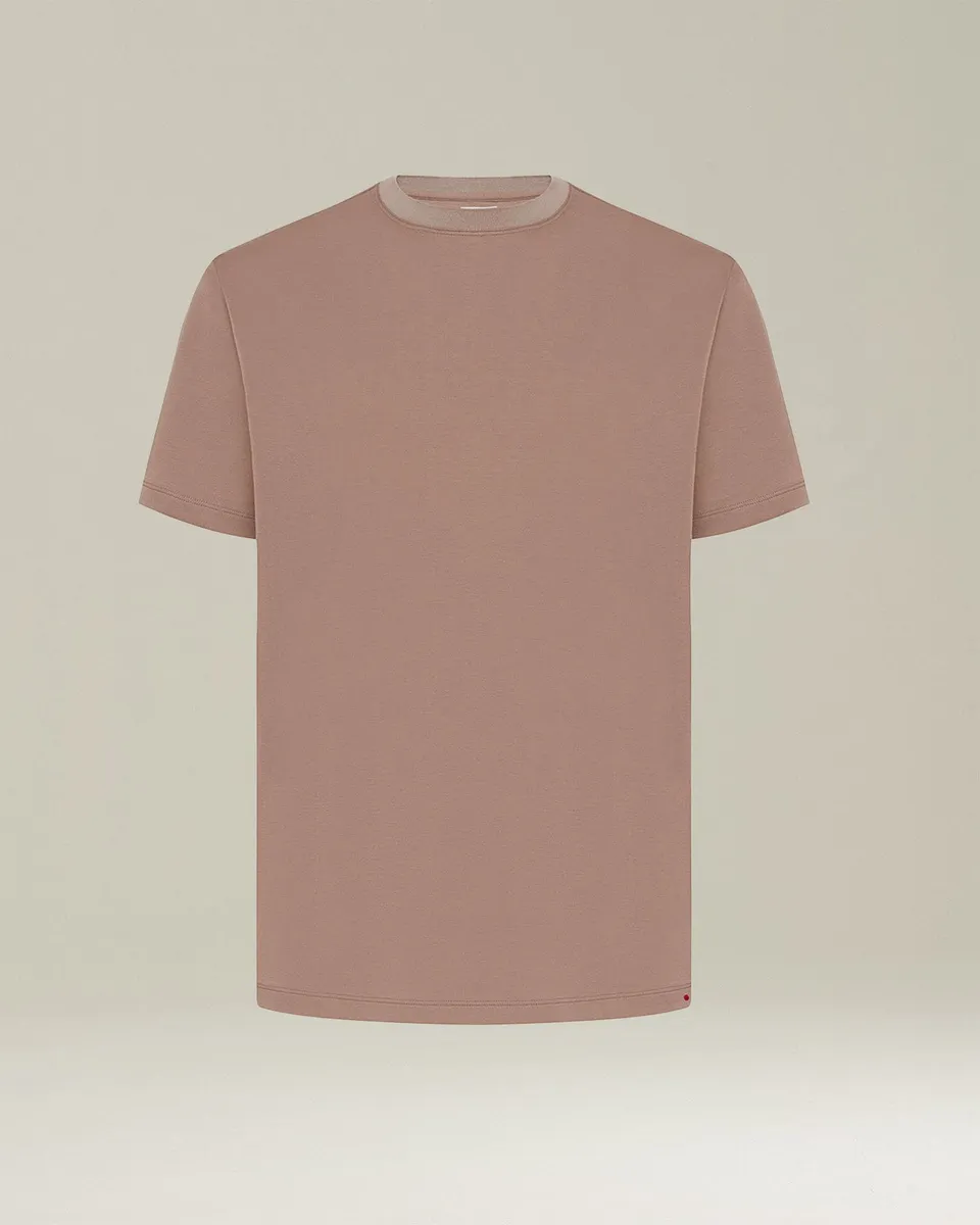 Kiton Milano T-Shirt Baumwolle Grau Kurzarm Herren Rundhals
