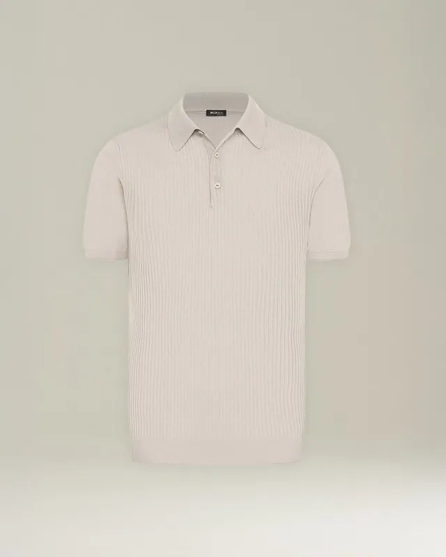 Kiton Cotton Polo Shirt Poloshirt Baumwolle Gr. L Gerippt