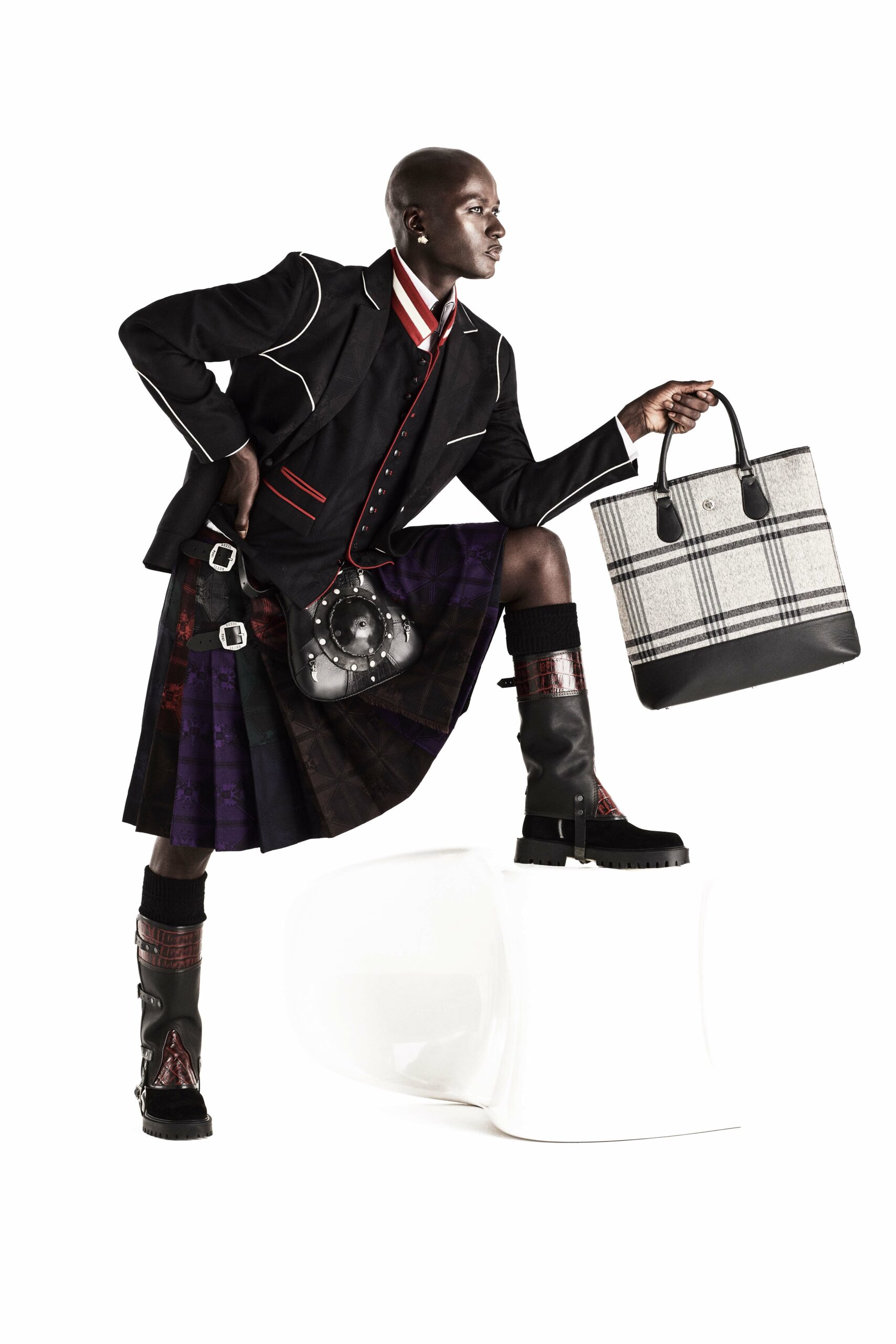 Rettl MEN Patch Anniversary Kilt Patchwork Karo Wolle