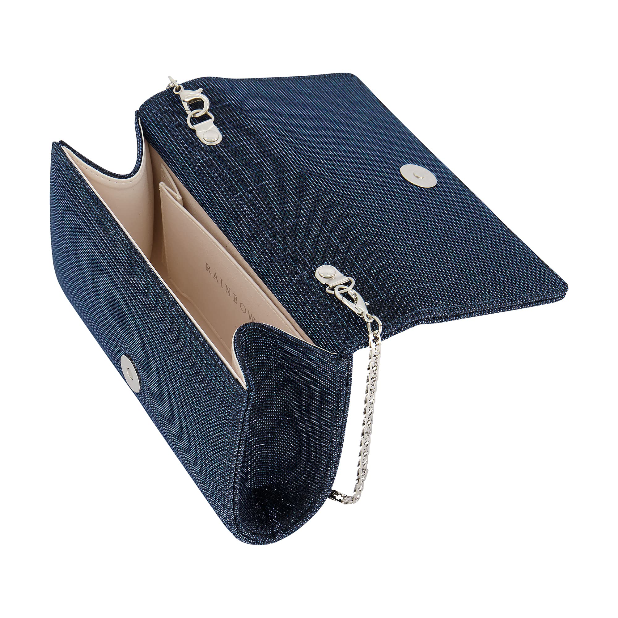Rainbow Club Dafina Braut Clutch Navy Metallic mit Kette