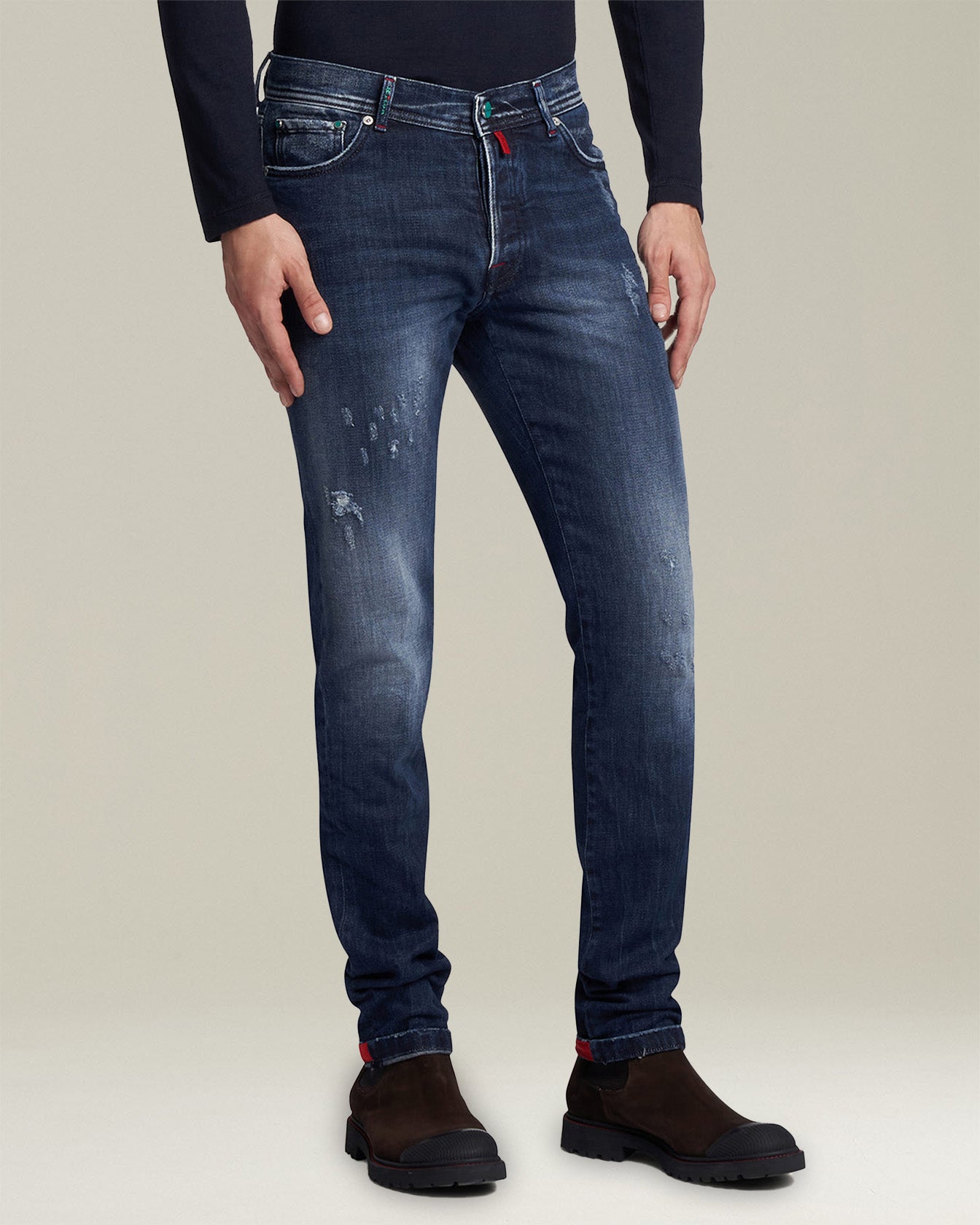 Kiton Jeans Dunkelblau Slim Five-Pocket Gr. 34