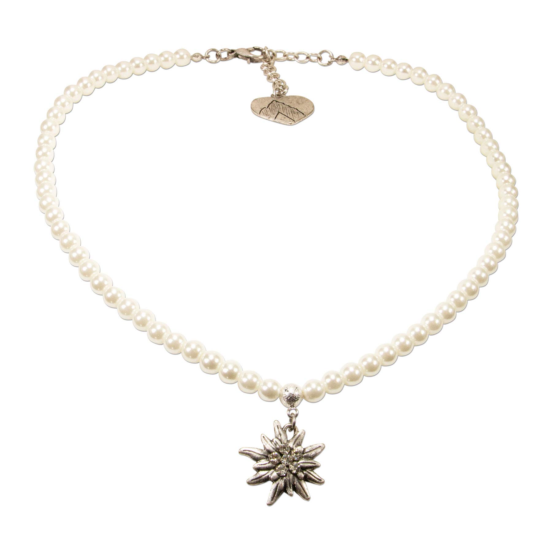 Alpenflüstern DAHEIM SET038 Trachtenset Perlen Strass-Edelweiss