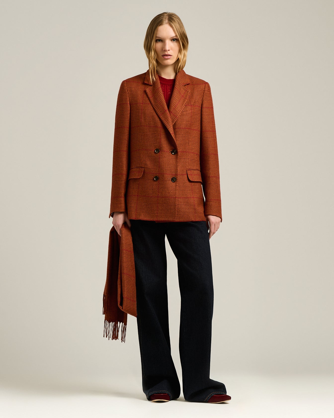 Kiton Jackets Terracotta Blazer Seide Kaschmir
