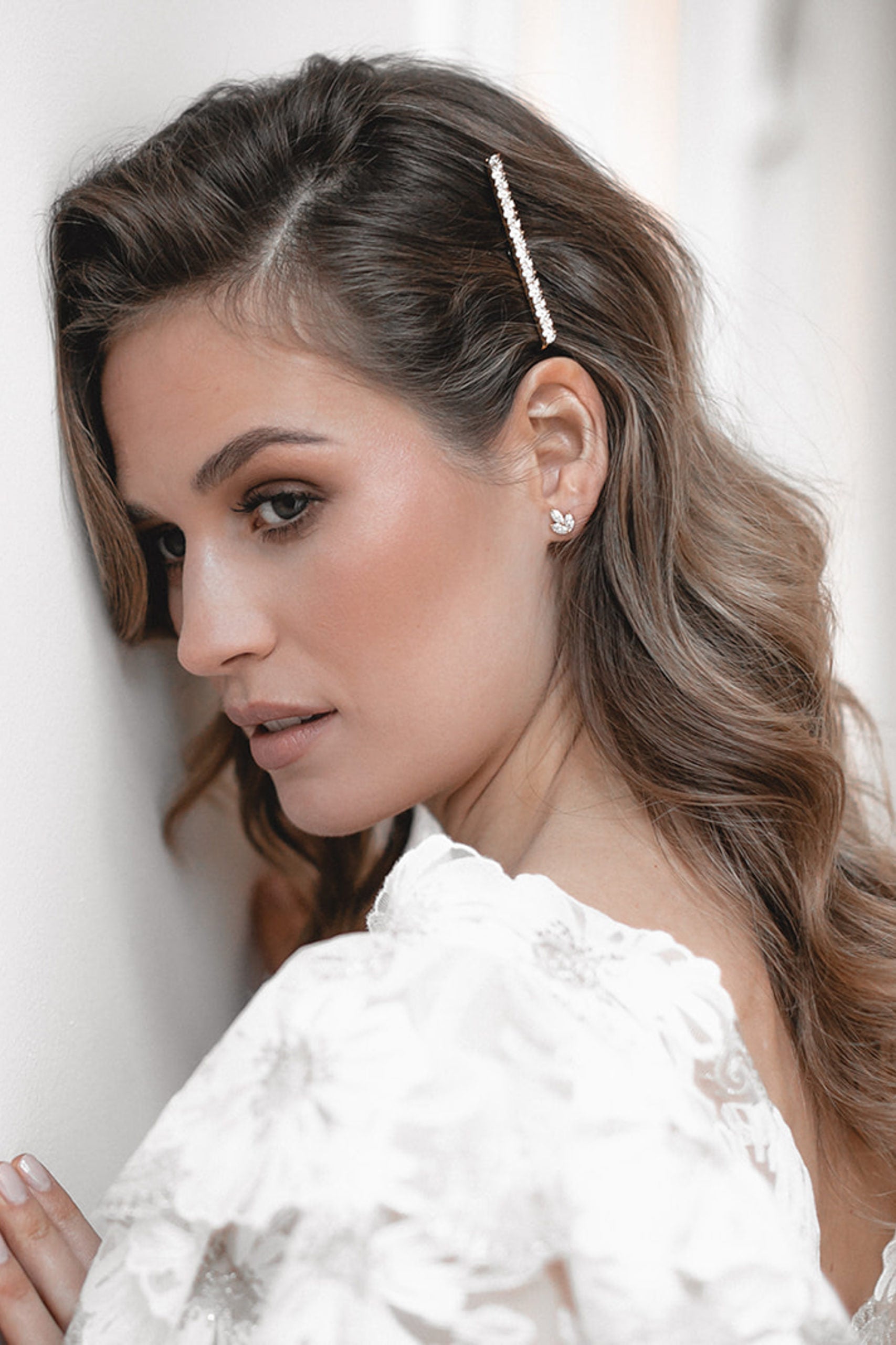 Juvelan Maid of Honour Haarclip mit Kristallen Silber 7 cm