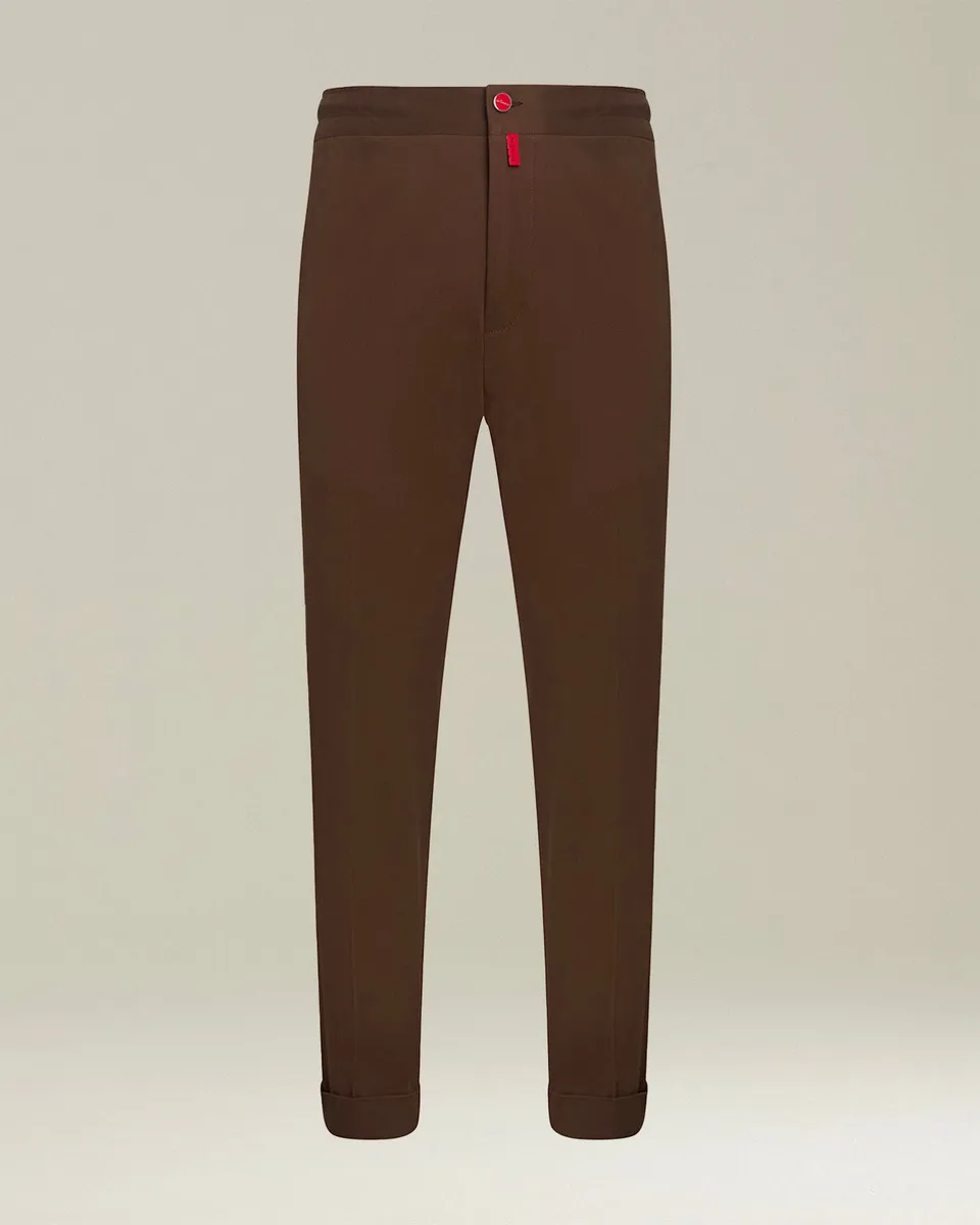 Kiton Trousers Baumwollhose braun Kordelzug Jogger