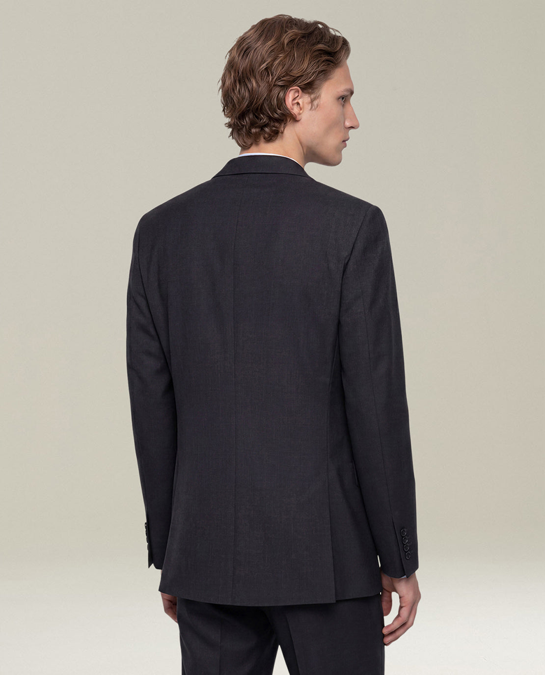 Kiton Suits Anzug Wolle anthrazit 14-Micron Zweiknopf