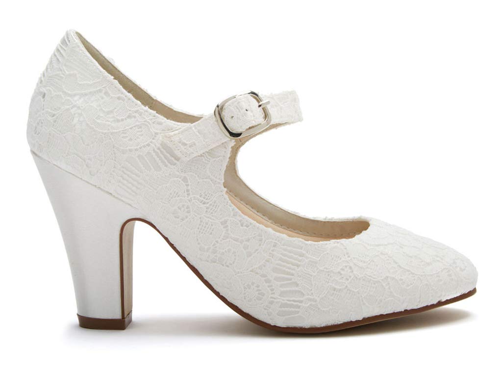 Rainbow Club Madeline Pumps Brautschuhe Elfenbein Satin Spitze