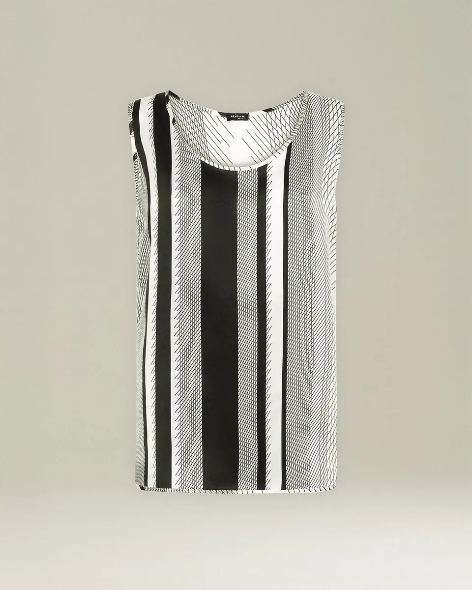 Kiton Shirts Shirt Silk Bluse ärmellos Seide Precious Stitches