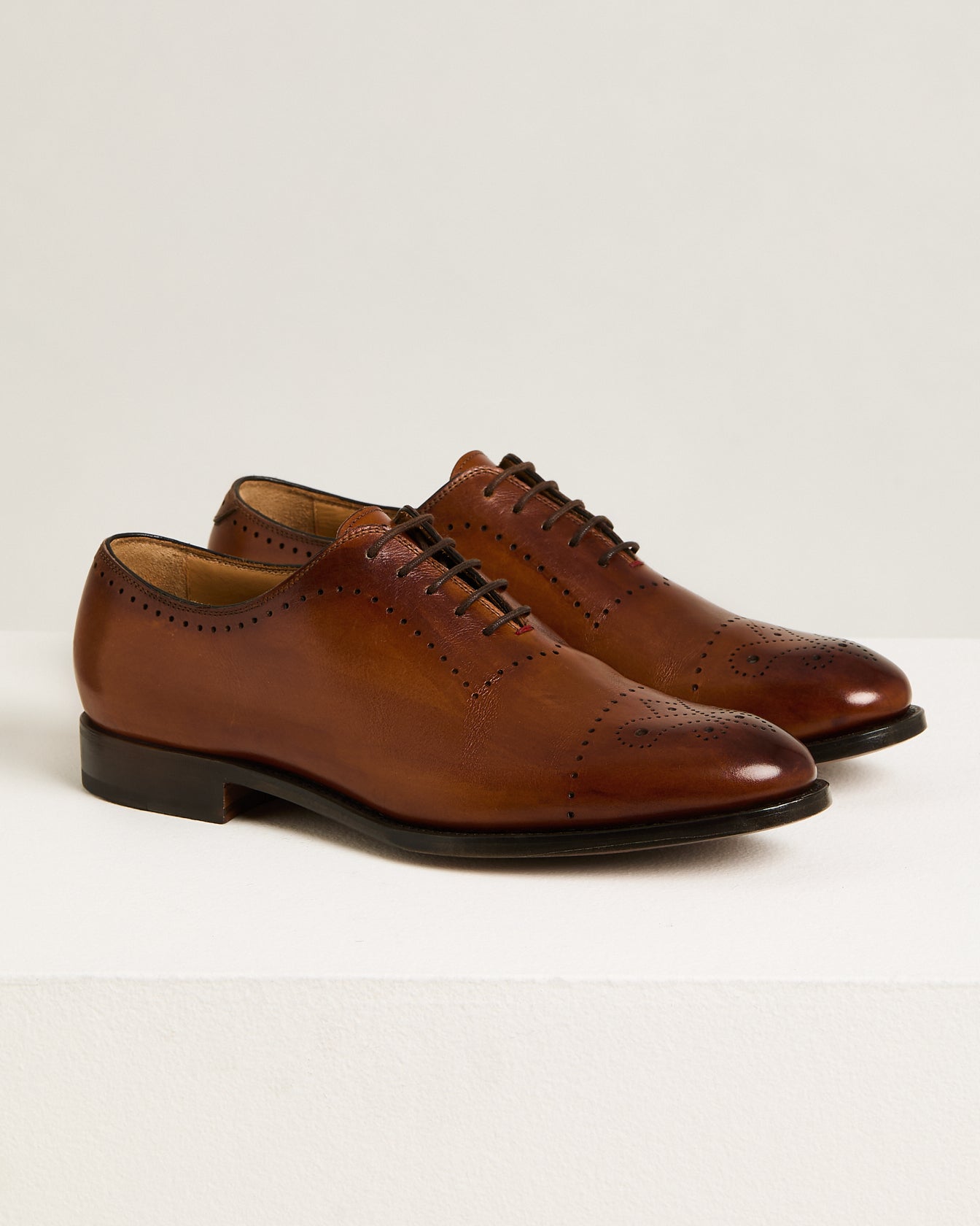 Kiton Shoes Oxford Caravaggio Kalb braun 42