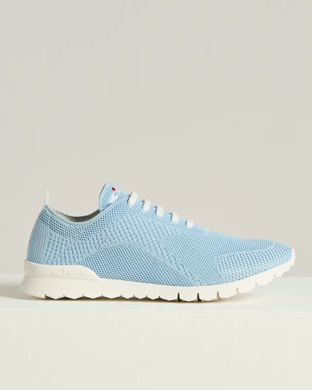 Kiton Fits Sneaker Baumwolle hellblau Strick-Sneaker