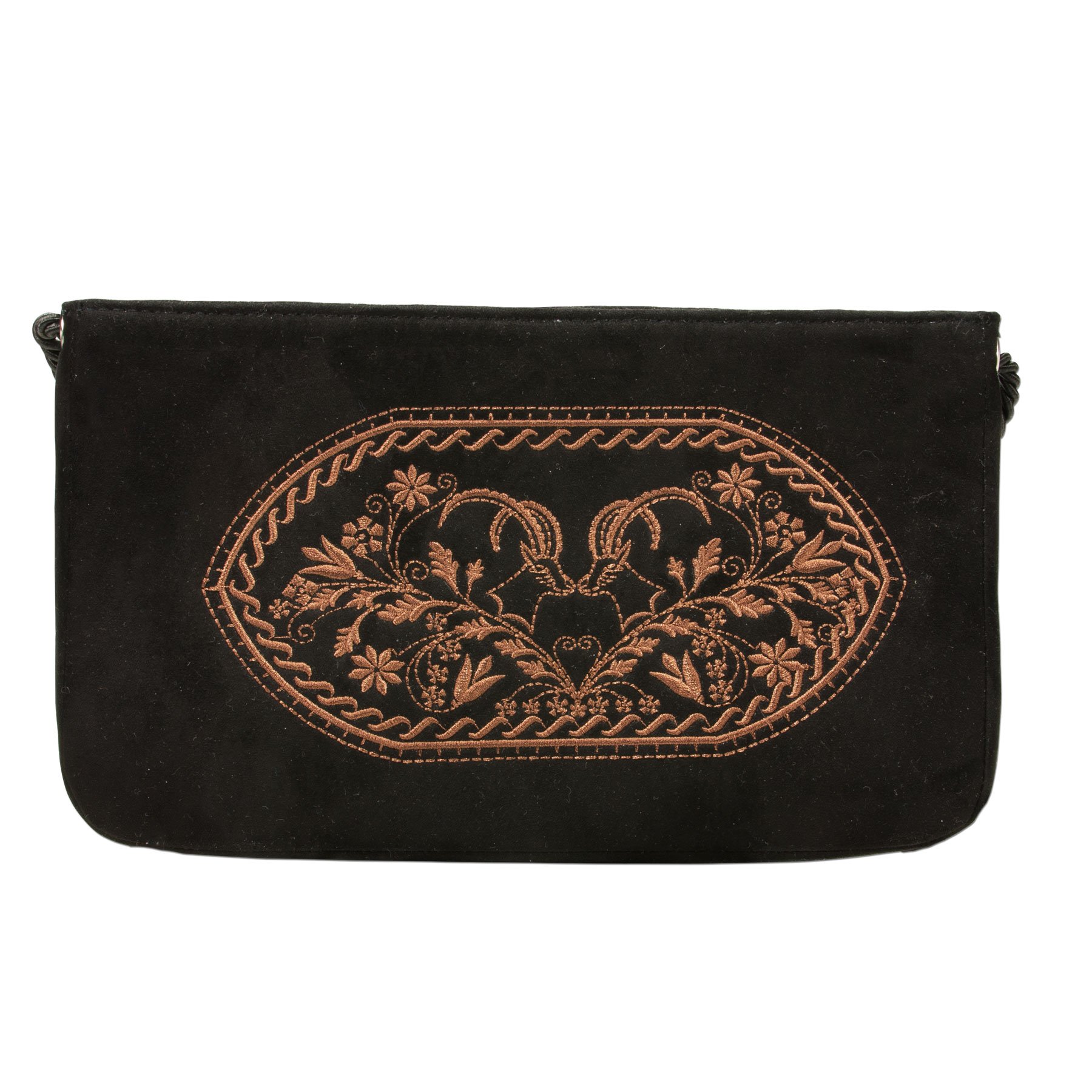 Alpenflüstern DAHEIM DTA070 Clutch Trachtentasche schwarz Steinbock