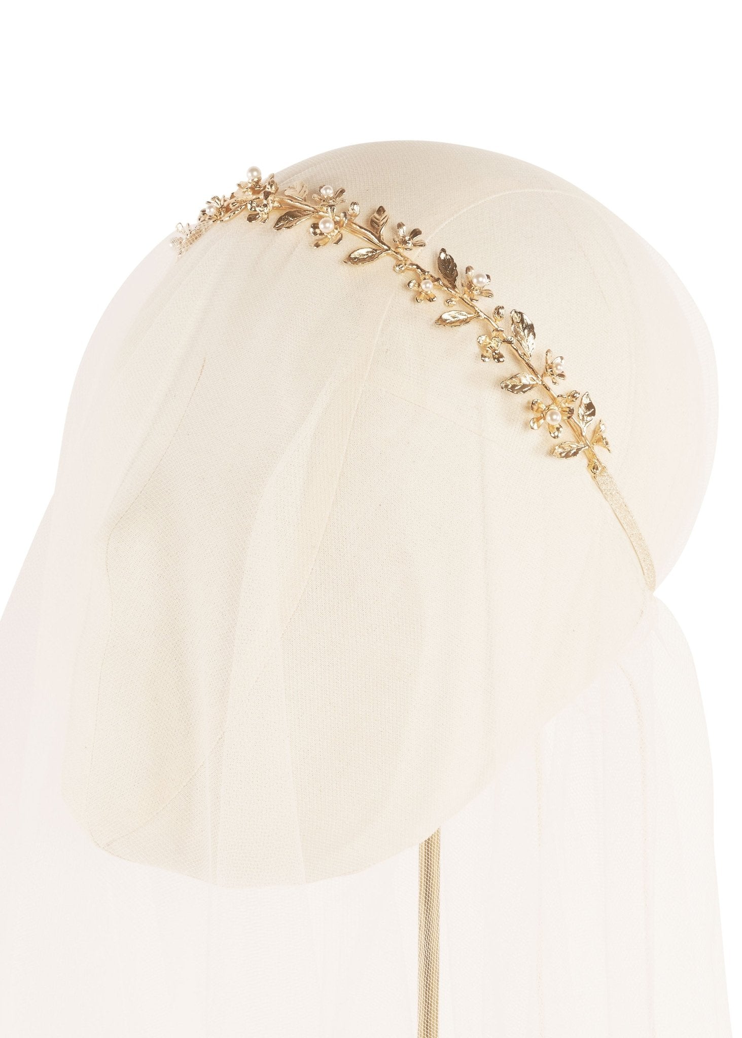 Elizabeth Bower Athena Braut Haarreif Gold Perle