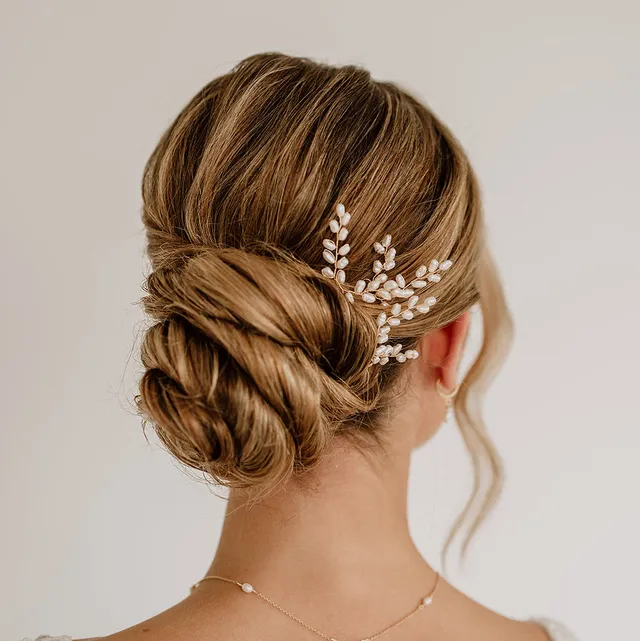 Perlenbräute Amelie Haarnadeln Brautschmuck Gold 3er Set
