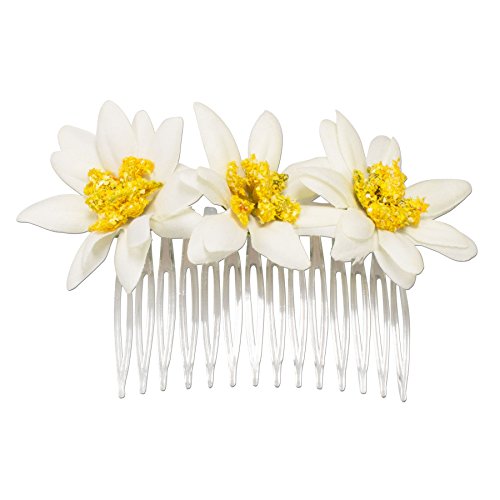 Alpenflüstern DAHEIM Haarkamm ADV100 Edelweiß creme-weiß 7cm