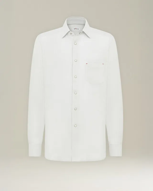 Kiton Shirts Nerano Hemd Leinen Brusttasche Natur