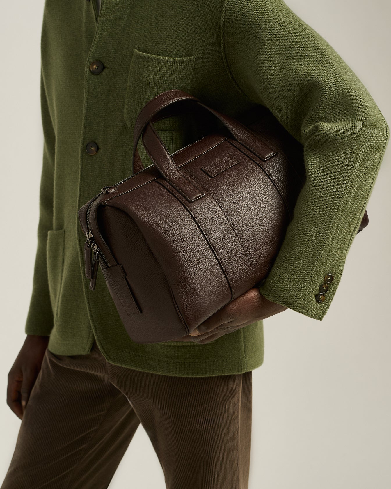 Kiton Travel Bag Reisetasche Hirschleder Dunkelbraun
