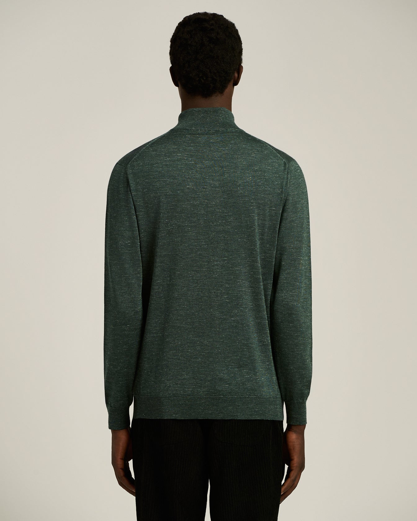 Kiton Knitwear Green Pine Zip Troyer Seide Kaschmir