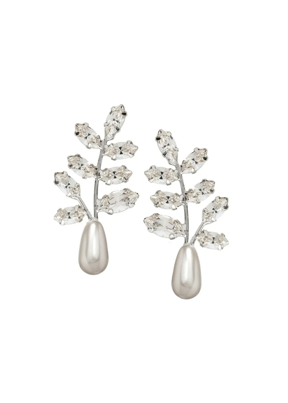 Elizabeth Bower Eden Mini Duet Brautohrringe Rhodium Perle