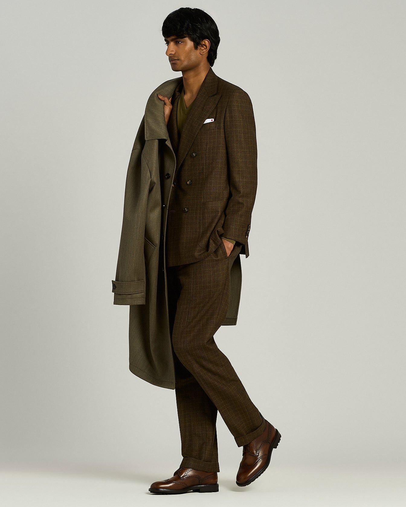 Kiton Suits Anzug Kaschmir Wolle braun 50