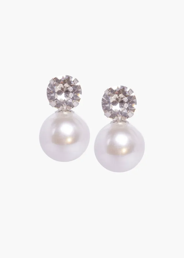 Elizabeth Bower Duet Ohrstecker Perle Kristall Rhodium