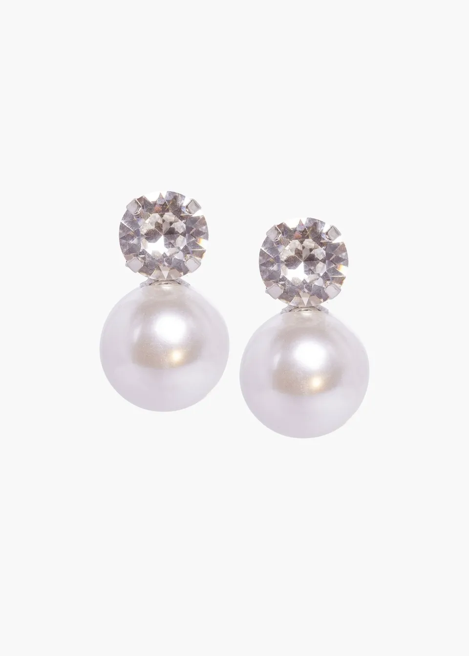 Elizabeth Bower Duet Ohrstecker Perle Kristall Rhodium