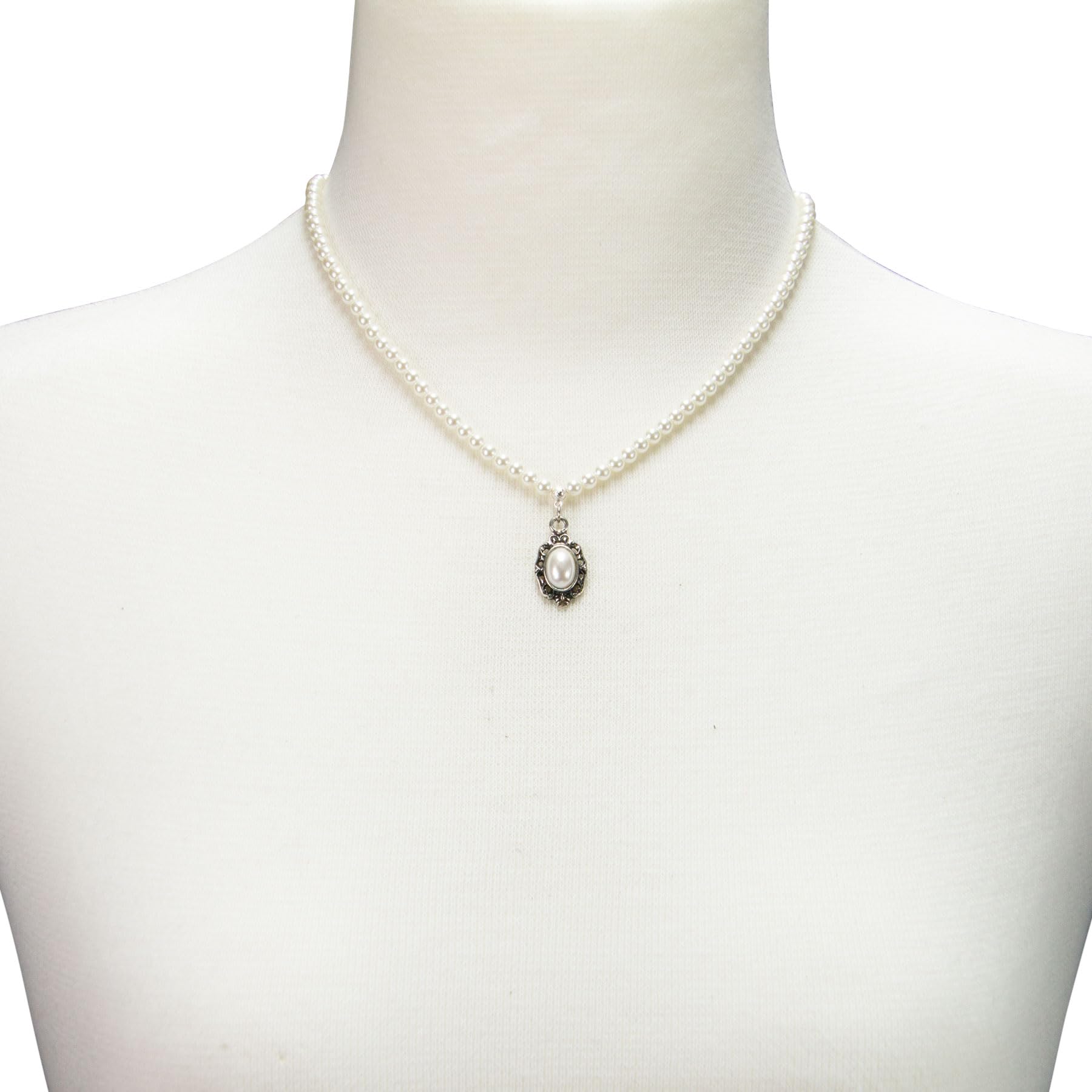 Alpenflüstern DAHEIM DHK343 Perlenkette Trachtenstein creme-weiß