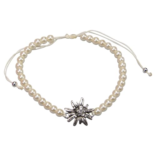 Alpenflüstern DAHEIM DAB088 Perlen-Armband Edelweiß creme-weiß