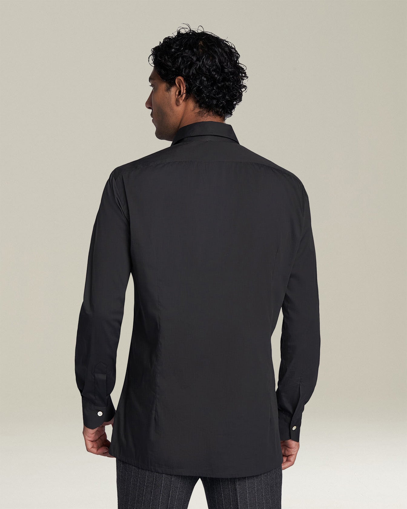 Kiton Shirts Shirt Cotton schwarzes Baumwollhemd Größe 40