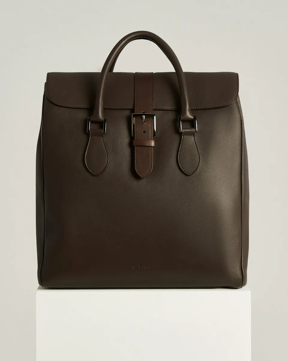 Kiton Shopping Bag Kalbsleder dunkelbraun TU