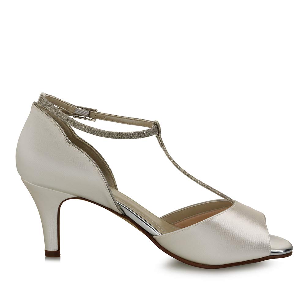 Rainbow Club Yill Brautschuhe Gr.37 ivory Glitzer 6,5cm