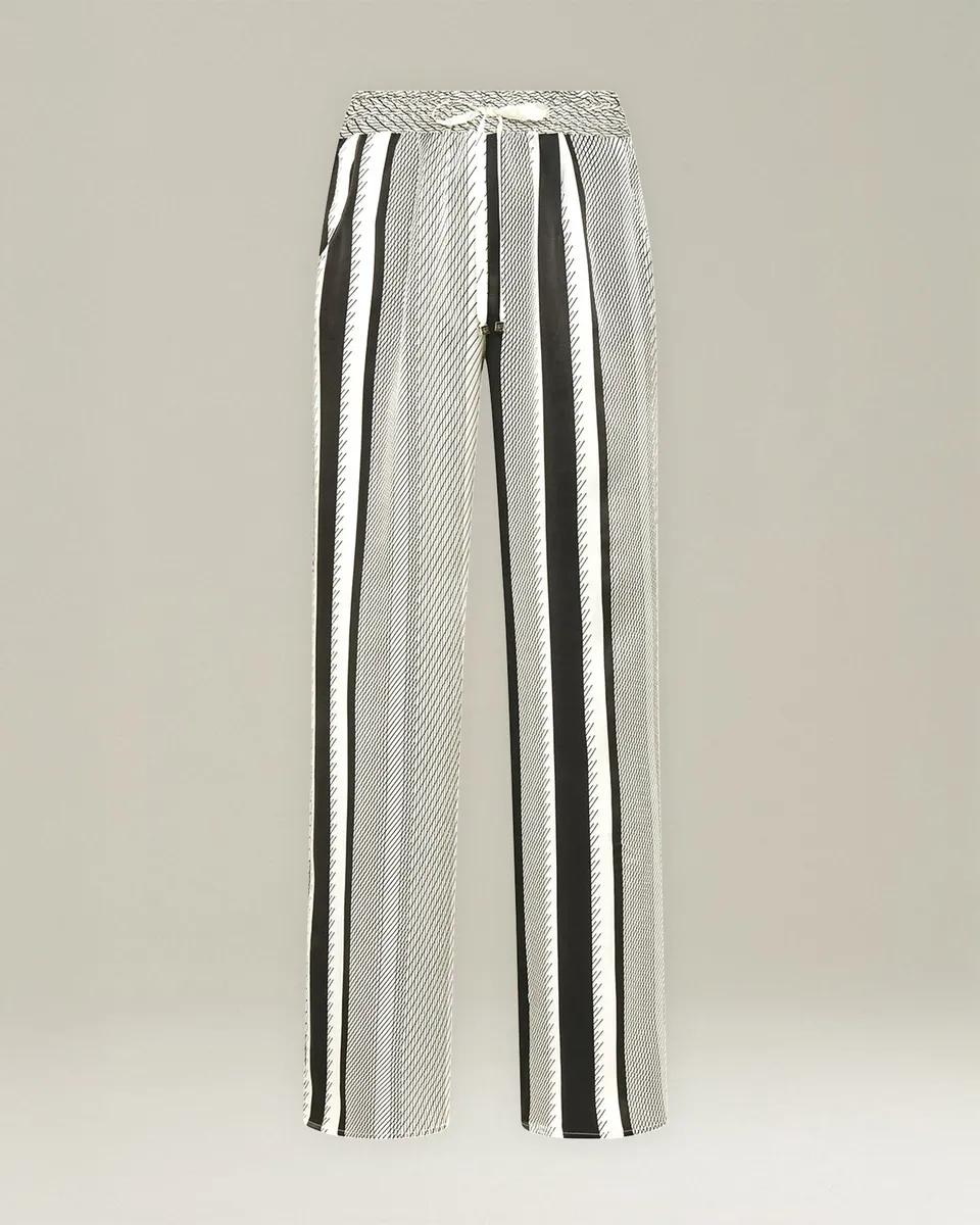 Kiton Trousers Silk Hose Seide Weit Print