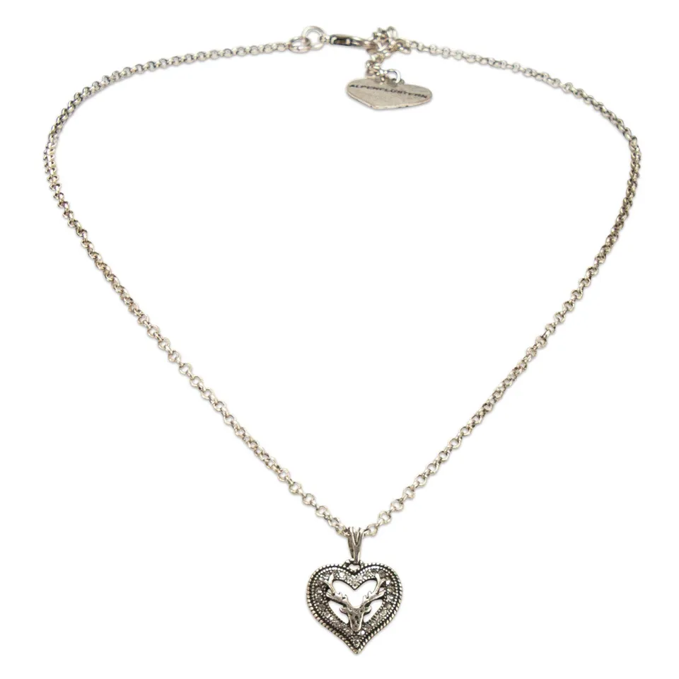Alpenflüstern DHK265 Trachtenkette Strassherz Hirsch antik-silber