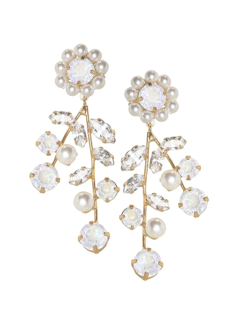 Elizabeth Bower Morning Baroque Drop Ohrringe Perle Rhodium