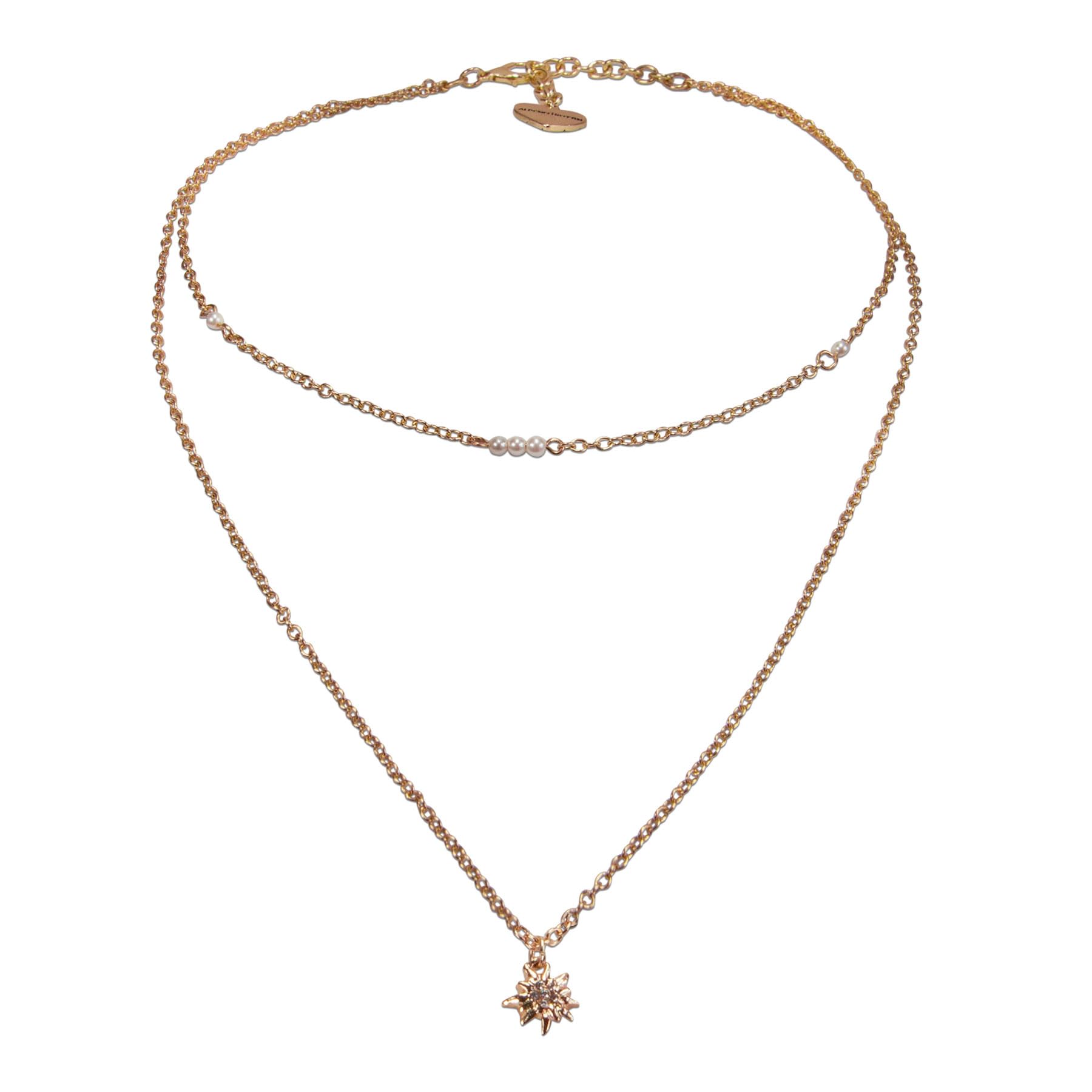 Alpenflüstern DAHEIM Edelweiss DHK334 Kropfkette gold-farben 2-rhg