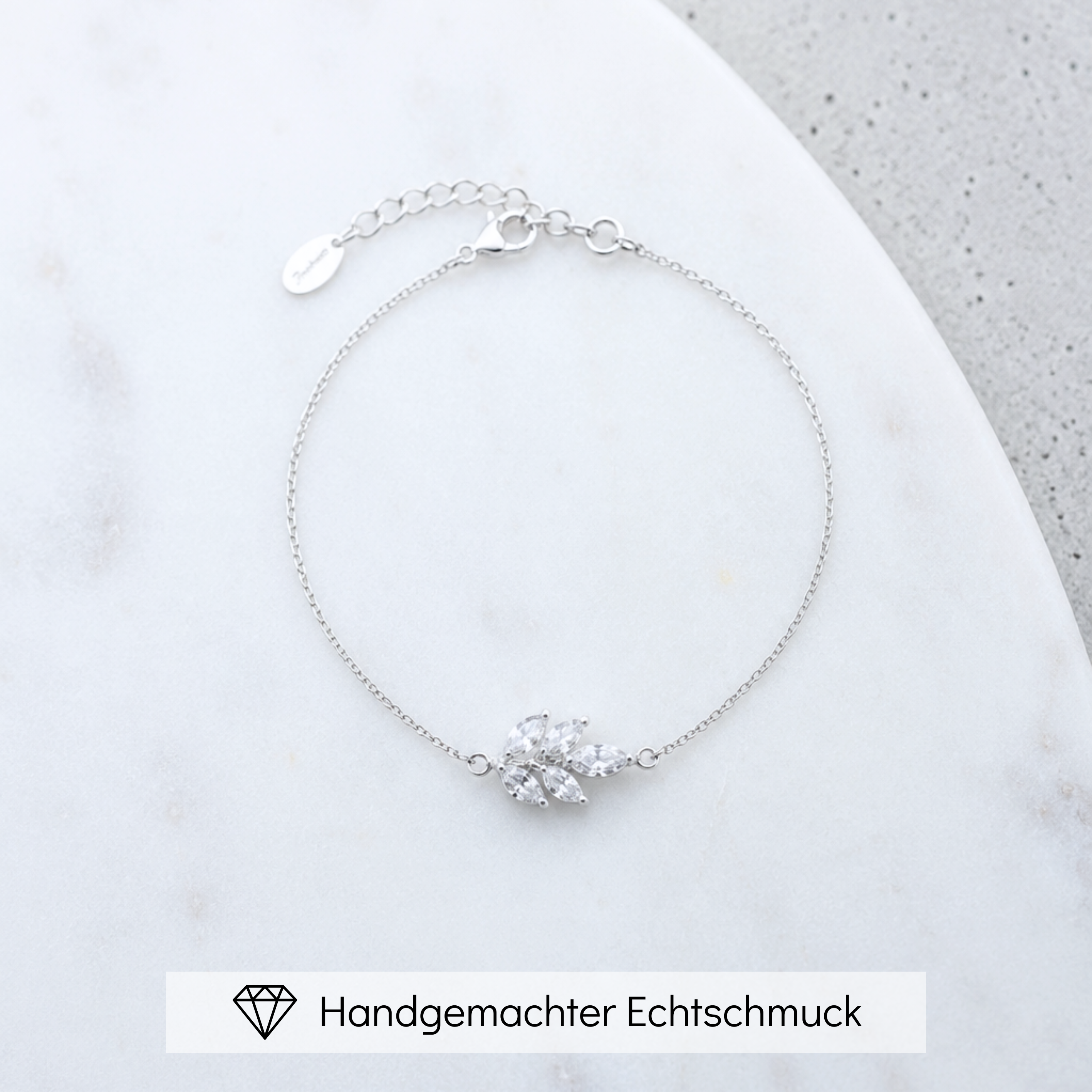 Perlenbräute Tilla Armband Brautarmband Zirkonia Silber 16-19cm