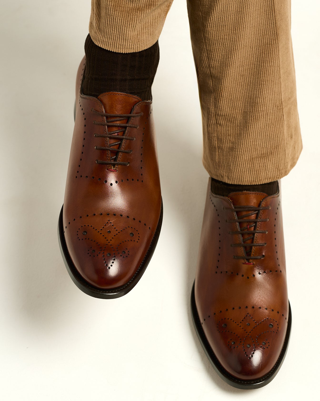 Kiton Shoes Oxford Caravaggio Kalb braun 42