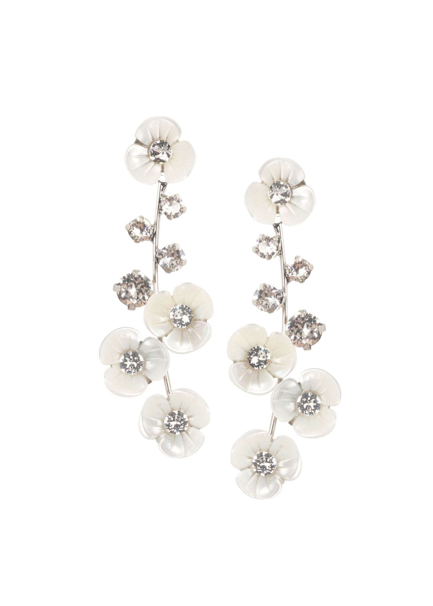 Elizabeth Bower Loretta Hängeohrringe Braut Rhodium Blume
