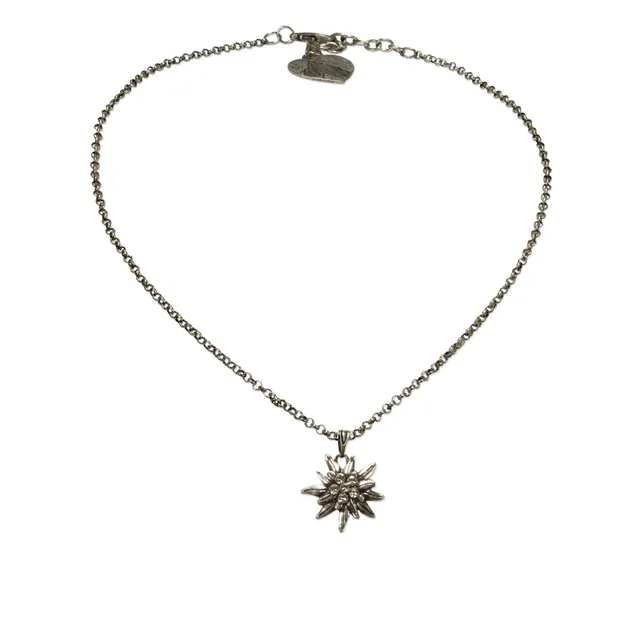 Alpenflüstern DAHEIM Trachtenkette Edelweiß antik-silber