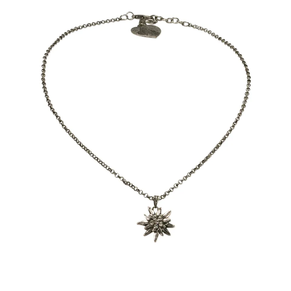 Alpenflüstern DAHEIM Trachtenkette Edelweiß antik-silber