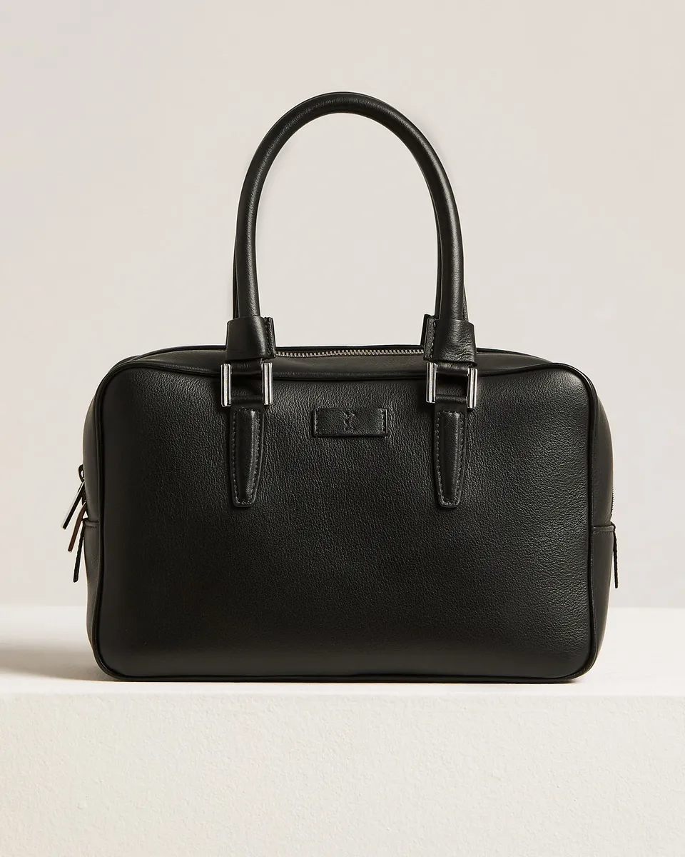 Kiton Kiss Satchel Schwarz Kalbsleder Henkel