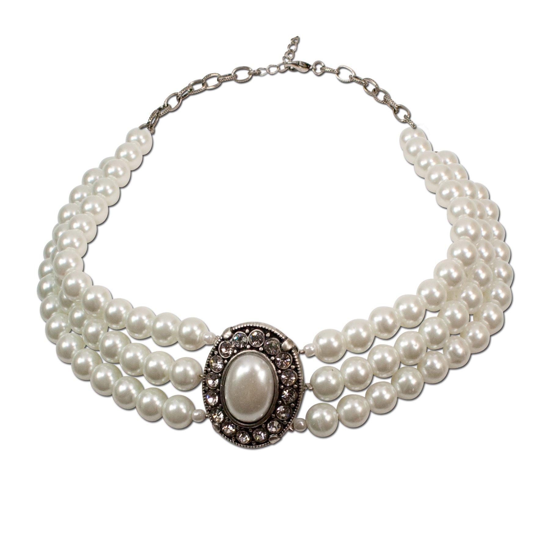 Alpenflüstern Daheim Sissi SET025 Schmuckset creme-weiß Perlen