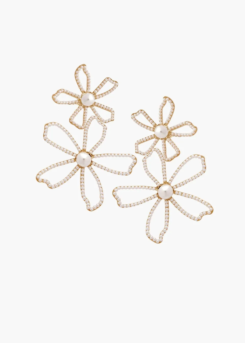 Elizabeth Bower Daisy Dublet Ohrringe Blumen Perlen Gold