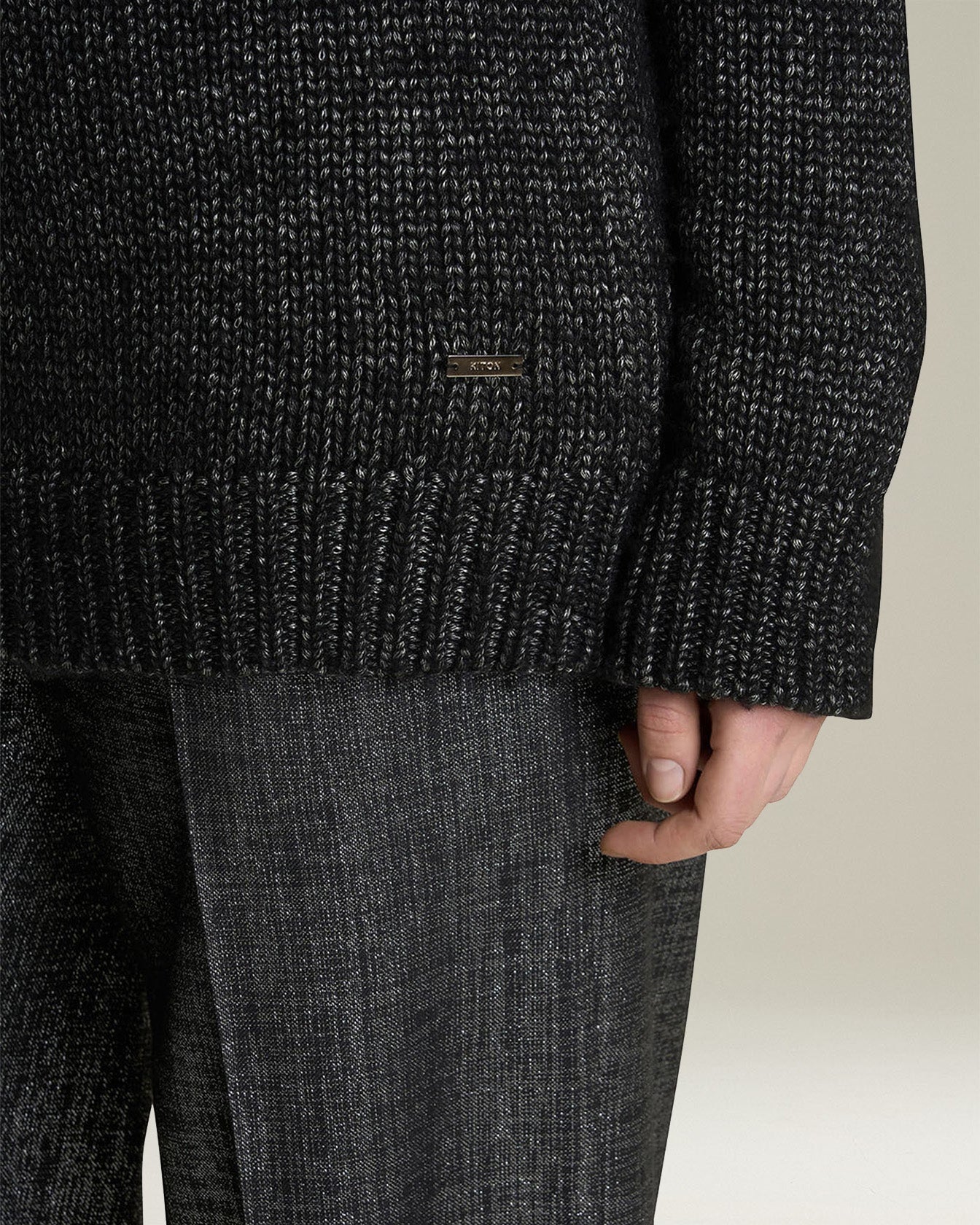Kiton Knitwear Cashmere Pullover Gr.42 Lochmuster Seide