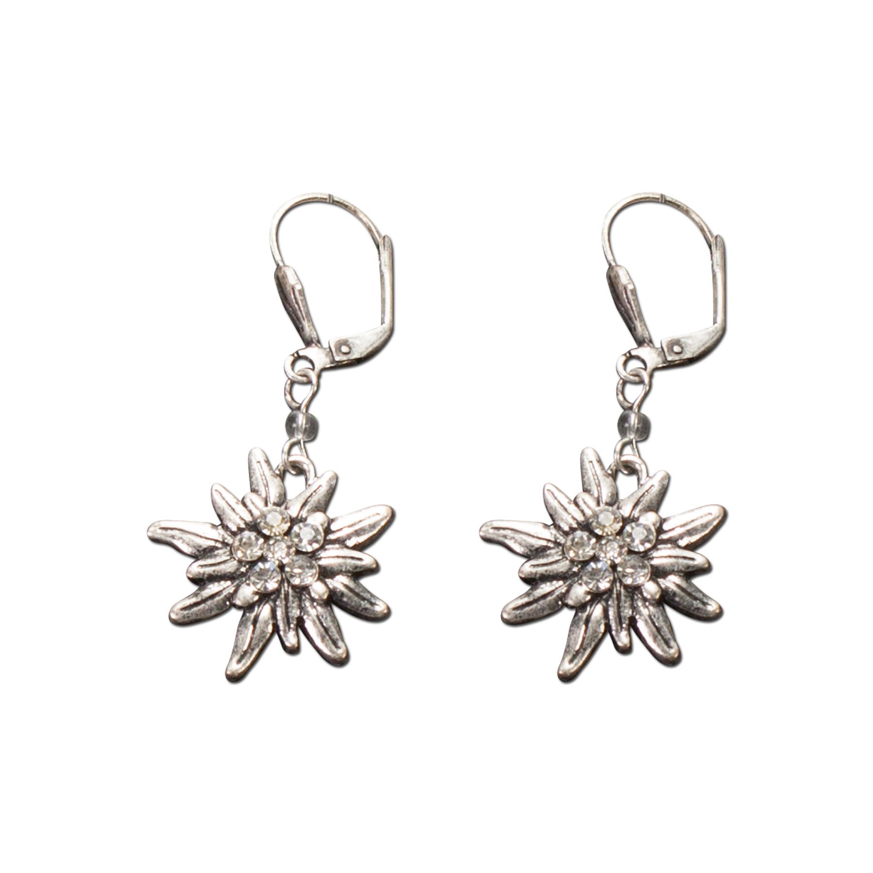 Alpenflüstern Daheim SET020 Trachtenset schwarz Satin Edelweiss