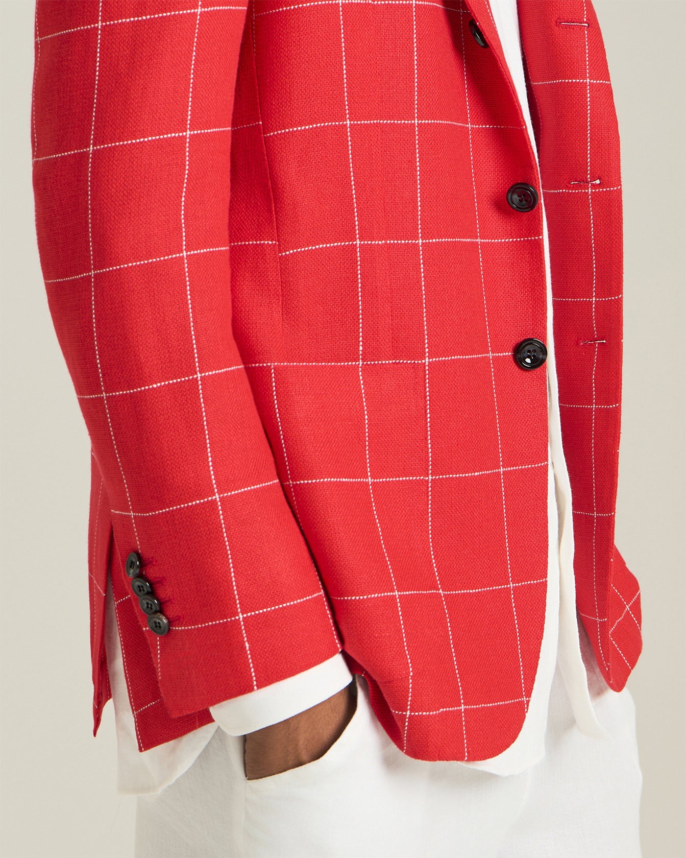 Kiton Blazer Quadri Blazer Karo Cashmere Leinen