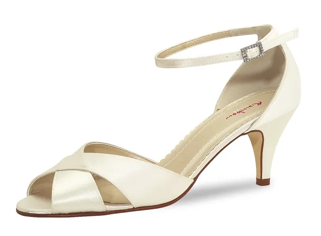 Rainbow Club Timeless Collette Sandalette Ivory Satin Pfennigabsatz